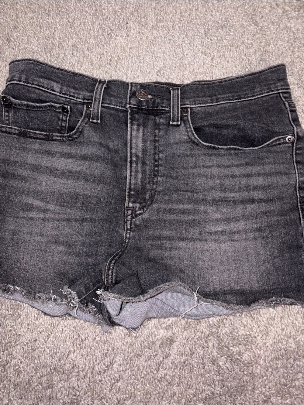 Levi's High Rise Distressed Denim Cutoff Shorts Gray Wash - Size 30 - Picture 3 of 9